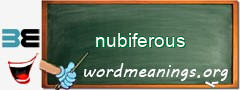 WordMeaning blackboard for nubiferous